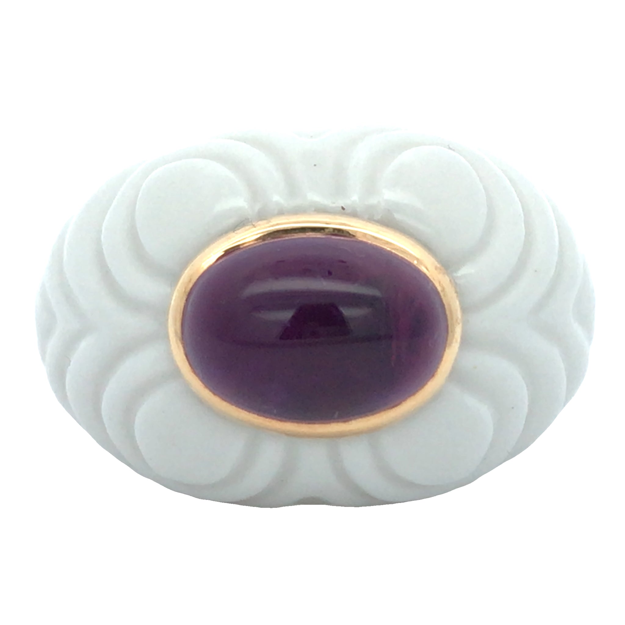 Bvlgari, 18K Gold Amethyst Ceramic Ring