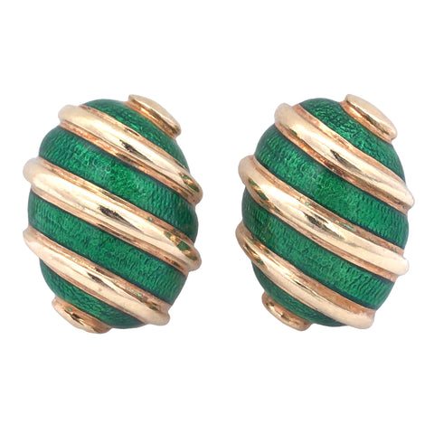 Tiffany Schlumberger, 18K Gold Enamel Earrings
